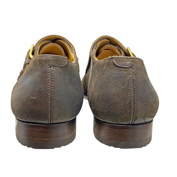 Billy Reid Leather Double Monk Strap Burnish Cap Toe Dress Shoe - Picture 10 of 13